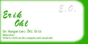 erik ohl business card