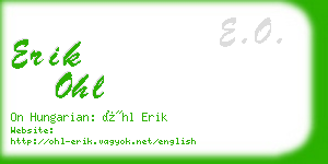 erik ohl business card